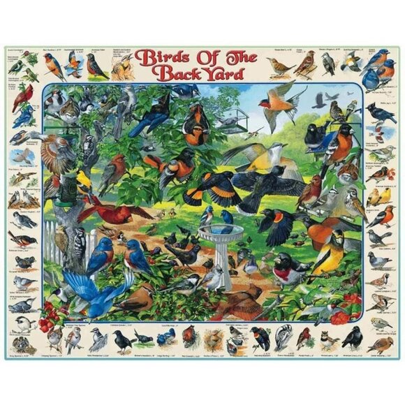 Birds Of The Backyard 1000 Piece Jigsaw Puzzle White Mountain Puzzles 24x30 - Picture 1 of 6